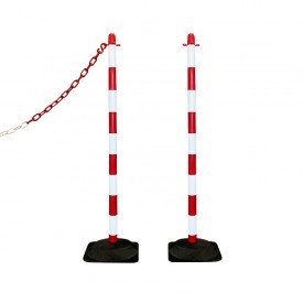 Słupek plastikowy biało-czerwony wys. 110 cm SCV (podstawa gumowa)