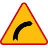 A-1 Niebezpieczny zakręt w prawo - znak drogowy ostrzegawczy