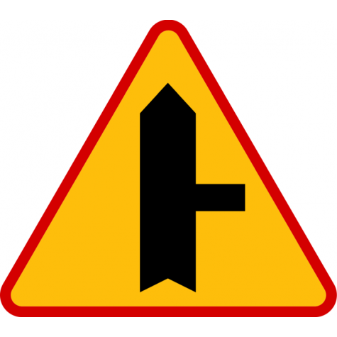 A-6b skrzyżowanie z drogą podporządkowaną występującą po prawej stronie - znak ostrzegawczy