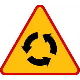 A-8 Skrzyżowanie o ruchu okrężnym - znak drogowy ostrzegawczy