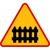 A-9 Przejazd kolejowy z zaporami - znak drogowy ostrzegawczy