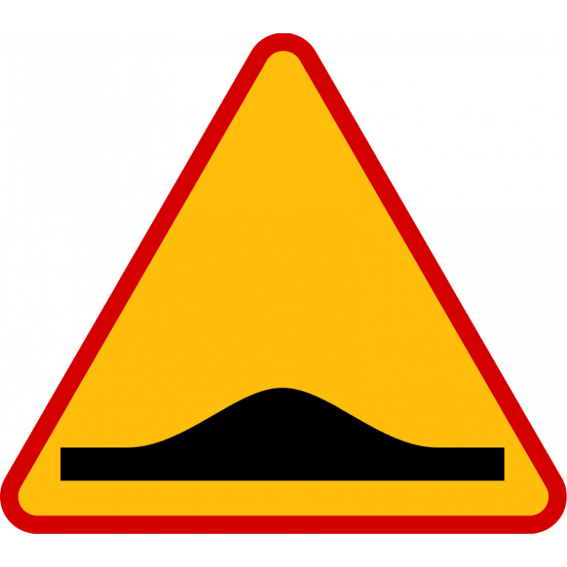 próg zwalniający znak drogowy ostrzegawczy