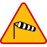 A-19 Boczny wiatr - znak drogowy ostrzegawczy