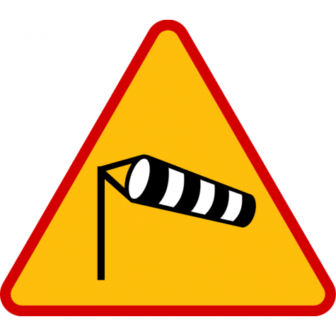 A-19 Boczny wiatr - znak drogowy ostrzegawczy