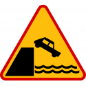 A-27 Nabrzeże lub brzeg rzeki - znak drogowy ostrzegawczy
