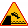 A-27 Nabrzeże lub brzeg rzeki - znak drogowy ostrzegawczy