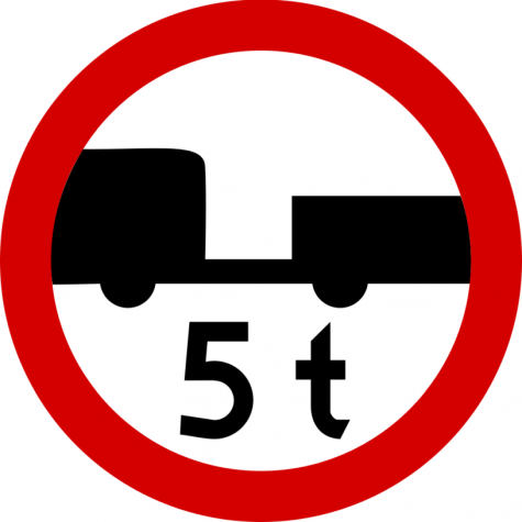 B-7a Zakaz wjazdu pojazdów silnikowych z przyczepą o masie większej niż określona na znaku - znak drogowy zakazu
