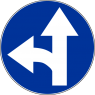 C-7 Nakaz jazdy prosto lub w lewo - znak drogowy nakazu