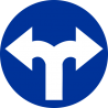 C-8 Nakaz jazdy w prawo lub w lewo - znak drogowy nakazu