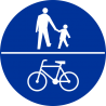 C-13/16 Znak wskazujący ruch pieszych i rowerów na tej samej drodze - znak drogowy nakazu